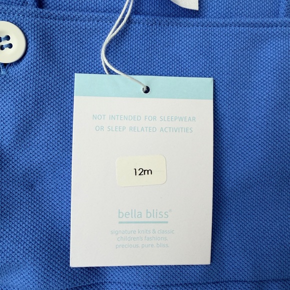 Bella Bliss Blue Baby Romper with snap closure - Picture 5 of 9